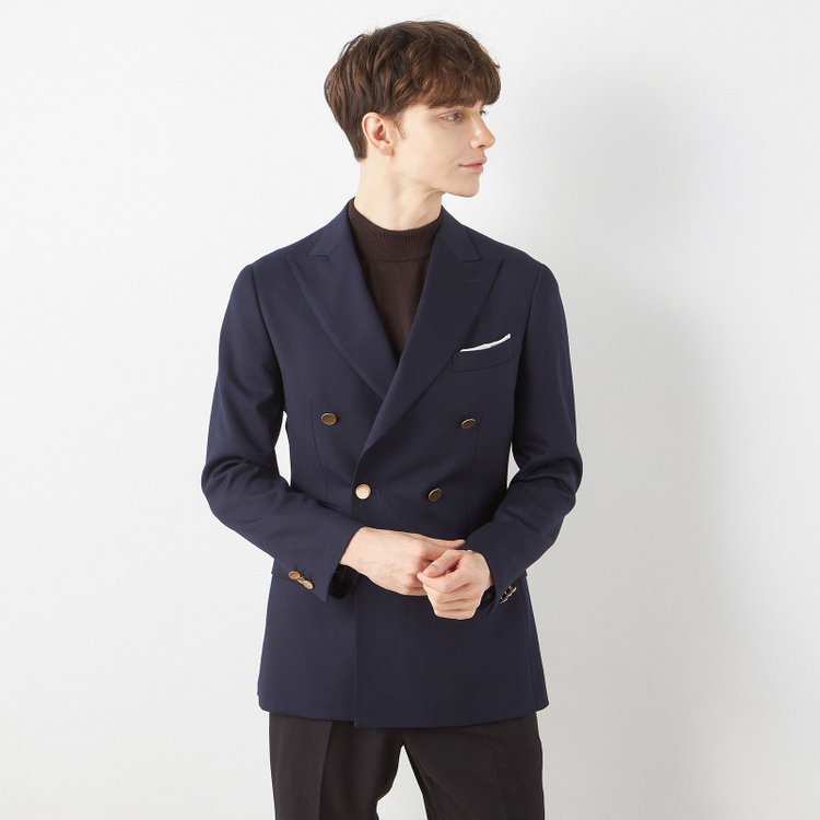 CLASSICO TAPERED】【秋冬】ウール6釦2掛けダブルジャケット/ネイビー