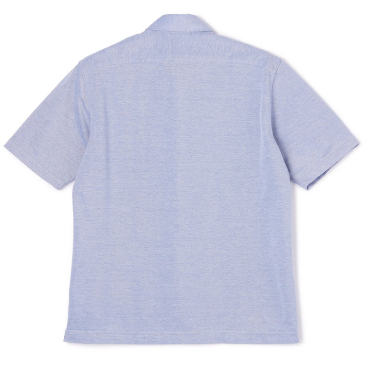 シルバーライン 【RBC/五分袖】ボタンダウンビズポロシャツ プルオーバータイプ/ブルー/4S コットンブレンド 紺淡色