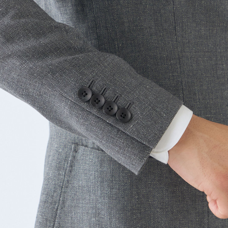 シルバーライン 【CLASSICO TAPERED】【春夏】リネンブレンド3釦段返りシングルジャケット/グレー/パッチポケット/MARZOTTO グレー中間