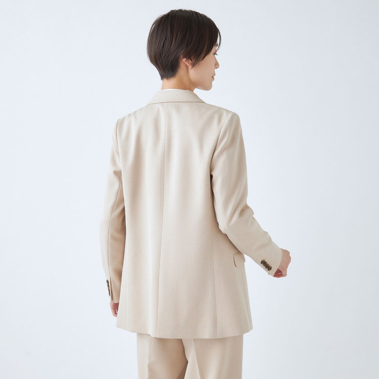 シルバーライン 【SL】【秋冬】6釦2掛けダブルワイドパンツスーツ/ベージュ/ウエスト内側アジャスター/ウォッシャブル/※裾上げ済み仕様 茶淡色