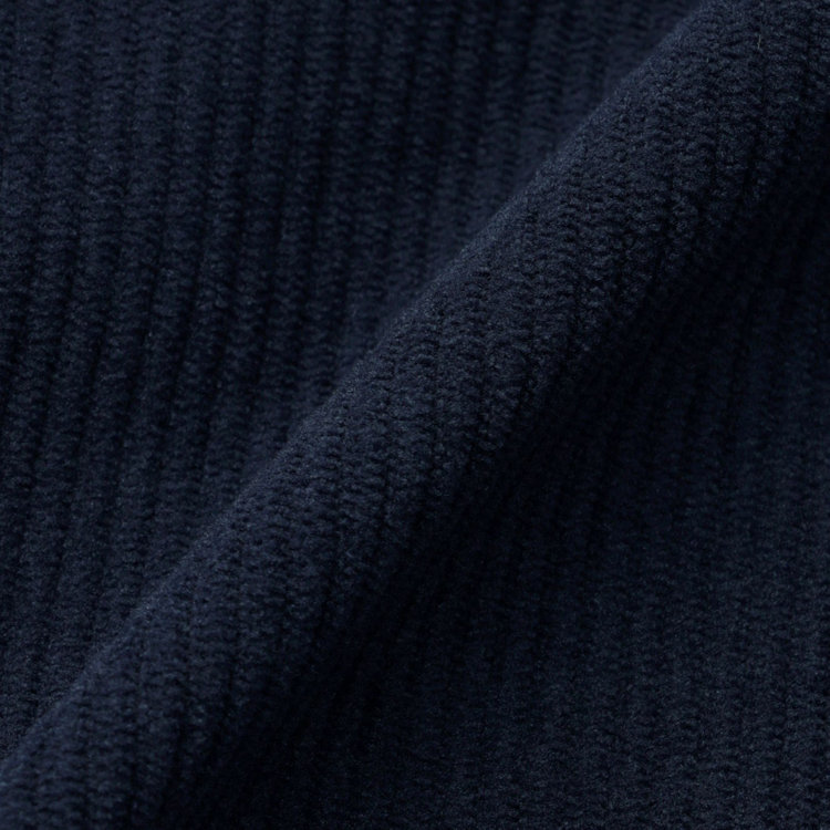 シルバーライン 【CLASSICO TAPERED】【秋冬】1タックテーパードパンツ/ネイビー×コーデュロイ/シャーリング仕様/4S SUSTAINABLE/※裾上げ必要 紺濃色