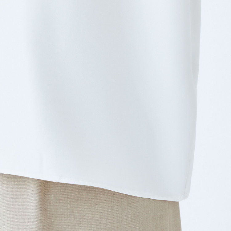 シルバーライン 【SILVER LINE/5分袖】2WAYパール釦付きプルオーバー/ホワイト 白