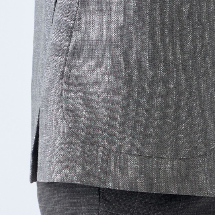 シルバーライン 【CLASSICO TAPERED】【春夏】リネンブレンド3釦段返りシングルジャケット/グレー/パッチポケット/MARZOTTO グレー中間