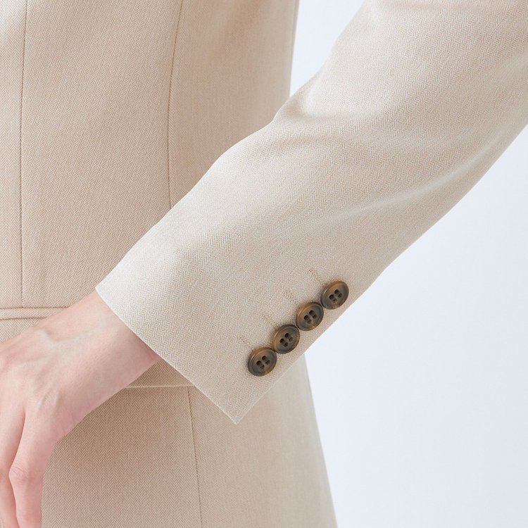 シルバーライン 【SL】【秋冬】6釦2掛けダブルワイドパンツスーツ/ベージュ/ウエスト内側アジャスター/ウォッシャブル/※裾上げ済み仕様 茶淡色