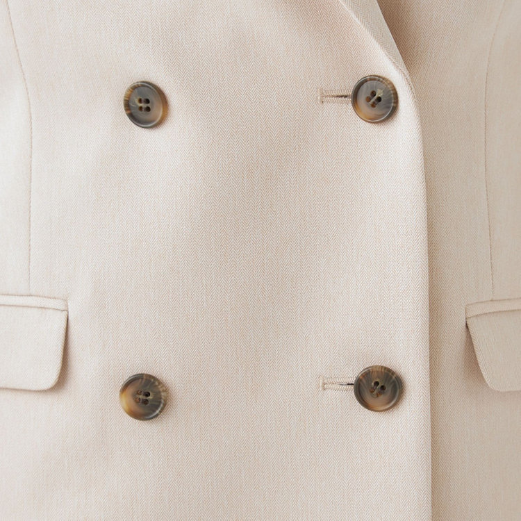 シルバーライン 【SL】【秋冬】6釦2掛けダブルワイドパンツスーツ/ベージュ/ウエスト内側アジャスター/ウォッシャブル/※裾上げ済み仕様 茶淡色