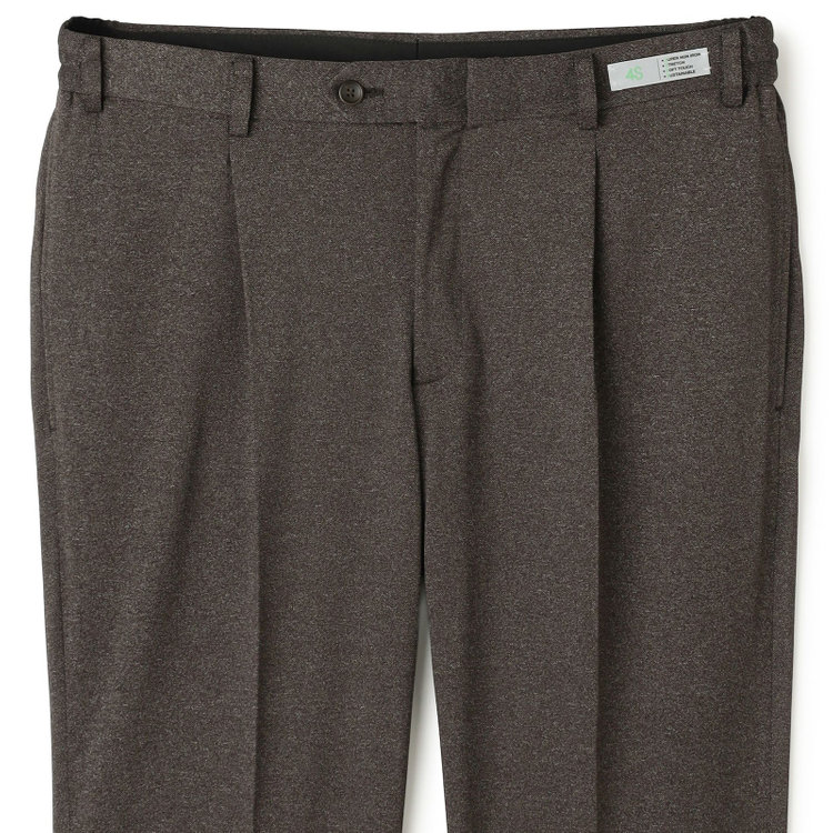 シルバーライン 【CLASSICO TAPERED】【春夏】1タックテーパードパンツ/ブラウン/ウエストシャーリング/4S SUSTAINABILITY&ECOLOGY FABRIC/※裾上げ必要 茶濃色