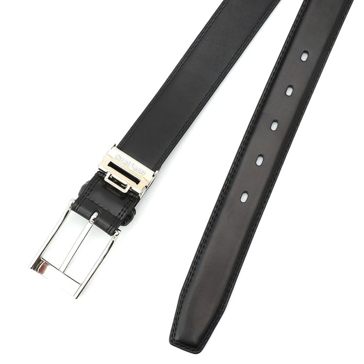 シルバーライン ピンバックルベルト 3.0幅/ブラック(ウエスト94cmまで対応) 黒