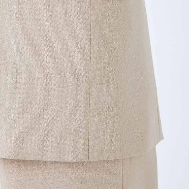 シルバーライン 【SL】【秋冬】6釦2掛けダブルワイドパンツスーツ/ベージュ/ウエスト内側アジャスター/ウォッシャブル/※裾上げ済み仕様 茶淡色