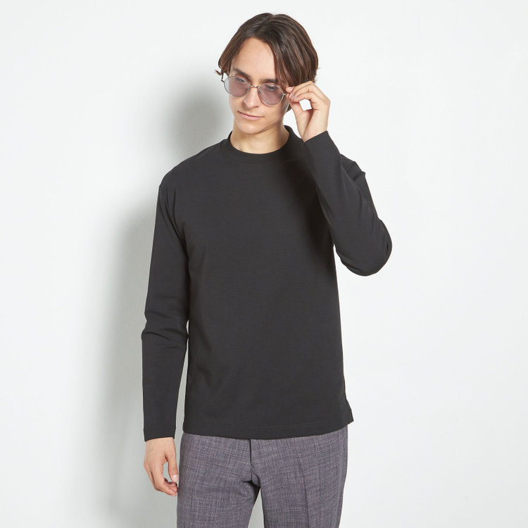 スーツセレクト 【RBC】クルーネックロングTシャツ/ブラック/「吸汗速乾」「接触冷感」「UV加工」 黒