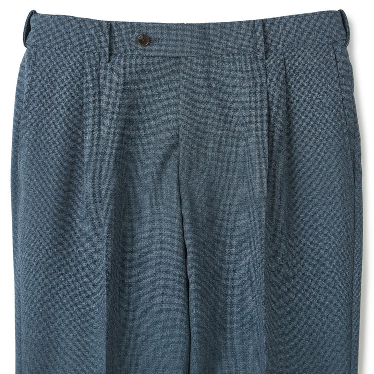 シルバーライン 【CLASSICO TAPERED】【春夏】3釦段返りシングルスーツ 2タック/ネイビーグリーン/パッチポケット/ウエストムーブ/MARZOTTO/※裾上げ必要 緑中間