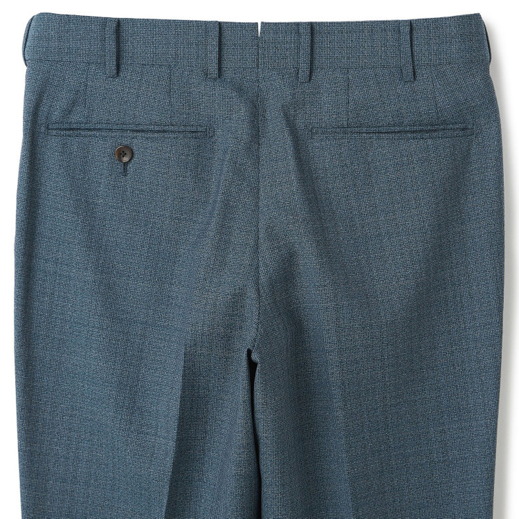 シルバーライン 【CLASSICO TAPERED】【春夏】3釦段返りシングルスーツ 2タック/ネイビーグリーン/パッチポケット/ウエストムーブ/MARZOTTO/※裾上げ必要 緑中間