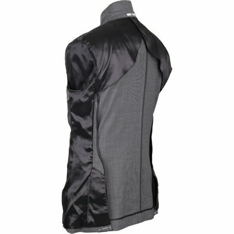 スーツセレクト 【WEB限定/OUTLET】【ATHLETE TAPERED】【年間】2釦シングルスーツ 1タック/グレー＆ブラック×ハウンドトゥース/シャーリング/SUPER STRETCH/ウォッシャブル ブラック系(黒)