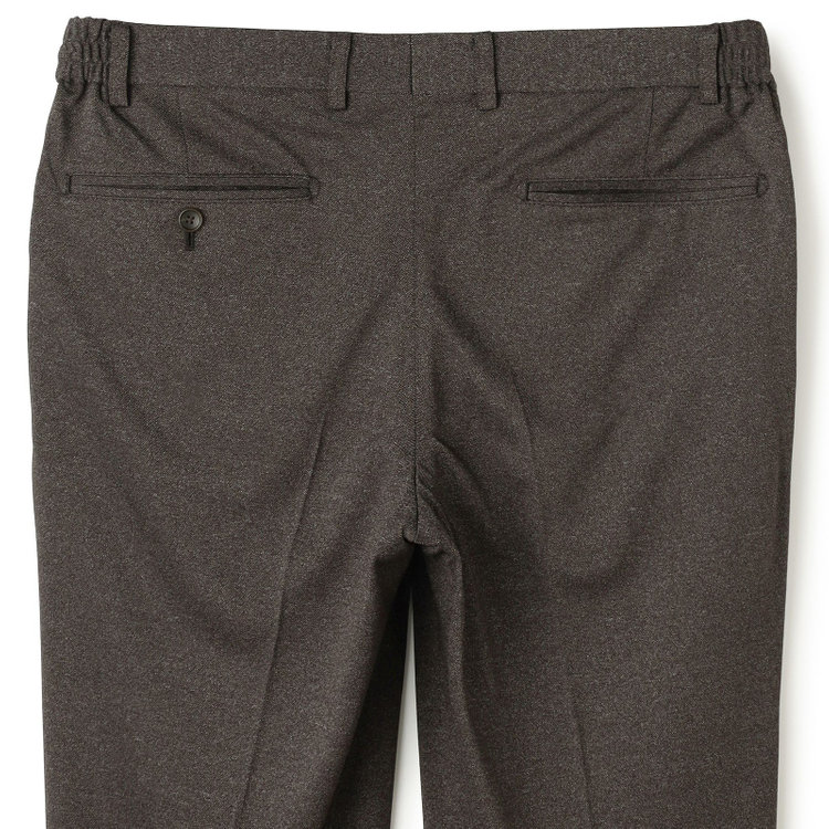 シルバーライン 【CLASSICO TAPERED】【春夏】1タックテーパードパンツ/ブラウン/ウエストシャーリング/4S SUSTAINABILITY&ECOLOGY FABRIC/※裾上げ必要 茶濃色