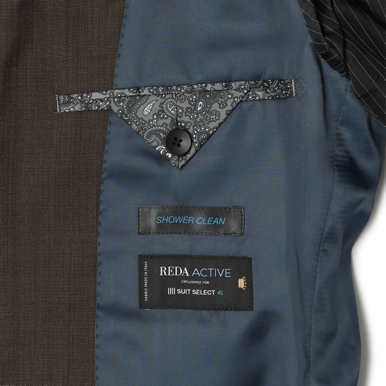 シルバーライン 【CLASSICO TAPERED】【春夏】2釦シングルスーツ 1タック/ブラウン/ウエストムーブ/REDA ACTIVE/NEW ZEALAND MERINO/SHOWER CLEAN/※パンツ裾上げ済仕様 茶濃色