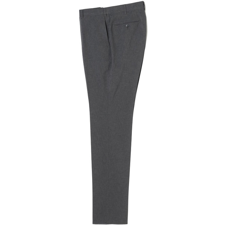 ブラックライン 【SLIM TAPERED】【春夏】0タックテーパードパンツ/グレー×ハウンドトゥース/ウエストムーブ/4S SUSTAINABILITY&ECOLOGY FABRIC「ウォッシャブル」「ストレッチ」/※裾上げ済み仕様 グレー中間
