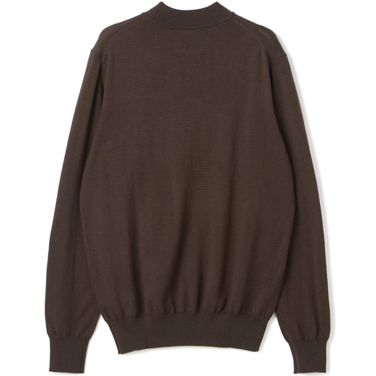 スーツセレクト 【RBC】【秋冬】ウールモックネックニットセーター/ブラウン/ZEGNA BARUFFA/マシンウォッシャブル 茶中間