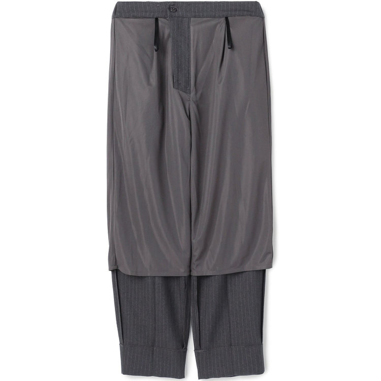 シルバーライン 【SILVER LINE】【年間】1釦シングルパンツスーツ/グレー×ストライプ/ウエストシャーリング/ウォッシャブル/※パンツ裾上げ済仕様 グレー中間