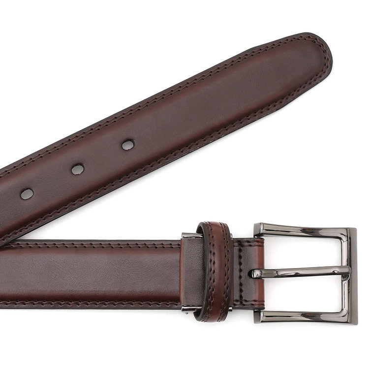 ブラックライン ピンバックルベルト 3.0cm幅/ダークブラウン（ウエスト91cmの方まで対応） 茶濃色