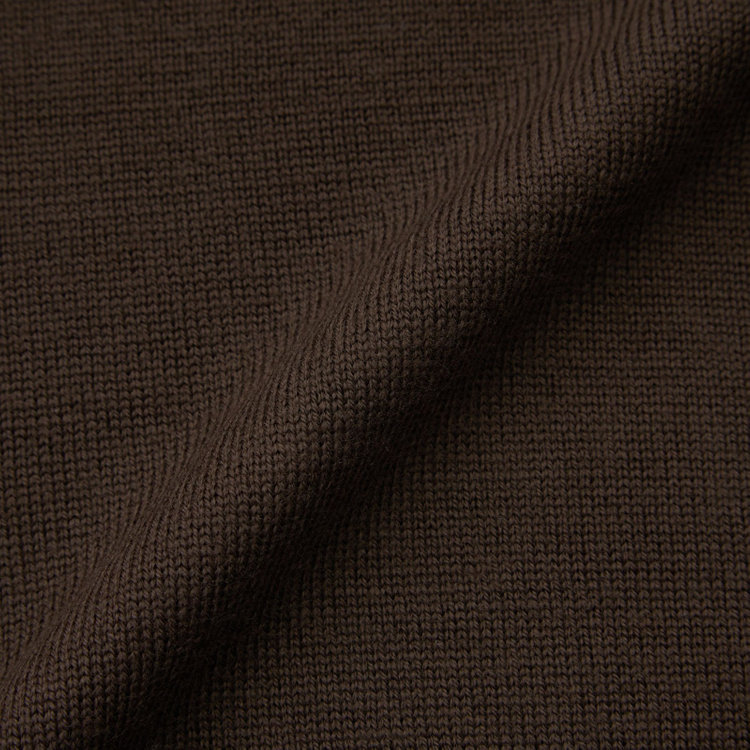 スーツセレクト 【RBC】【秋冬】ウールモックネックニットセーター/ブラウン/ZEGNA BARUFFA/マシンウォッシャブル 茶中間
