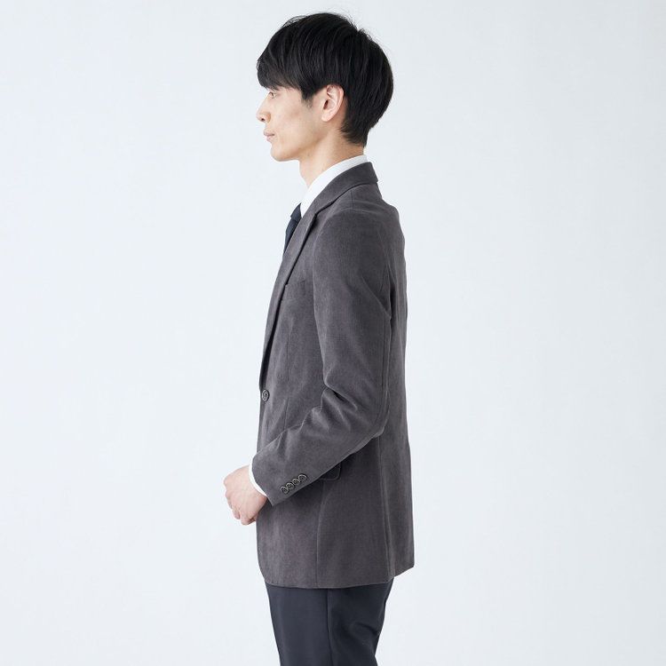 シルバーライン 【CLASSICO TAPERED】【秋冬】2釦ジャケット/グレー×コーデュロイ/4S SUSTAINABLE グレー濃色