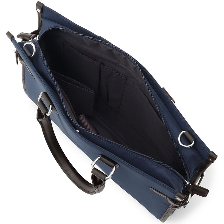 シルバーライン ブリーフケース/ネイビー/ショルダーストラップ付き 紺中間