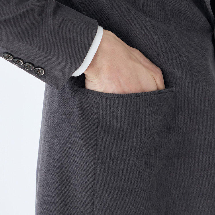 シルバーライン 【CLASSICO TAPERED】【秋冬】2釦ジャケット/グレー×コーデュロイ/4S SUSTAINABLE グレー濃色