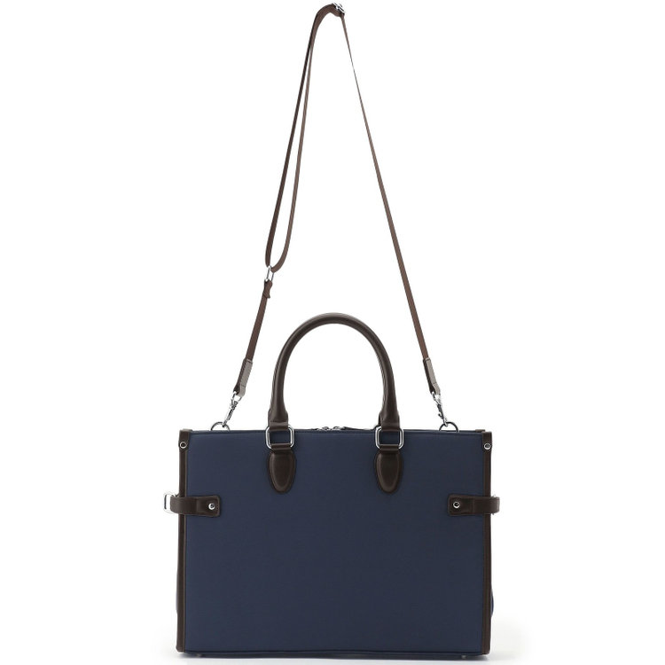 シルバーライン ブリーフケース/ネイビー/ショルダーストラップ付き 紺中間