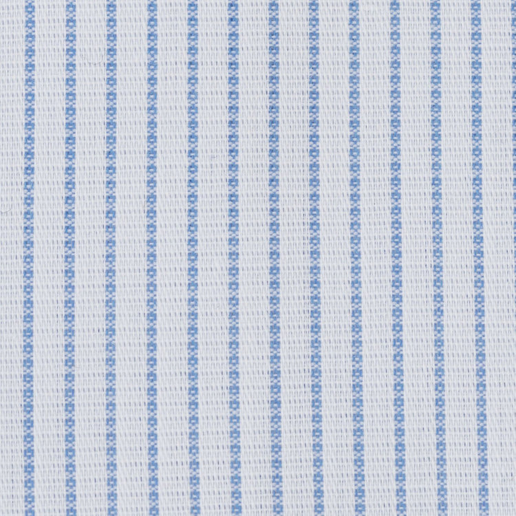 シルバーライン 【SILVER LINE】【形態安定】ボタンダウンワイシャツ/ホワイト×ブルーストライプ 青濃色