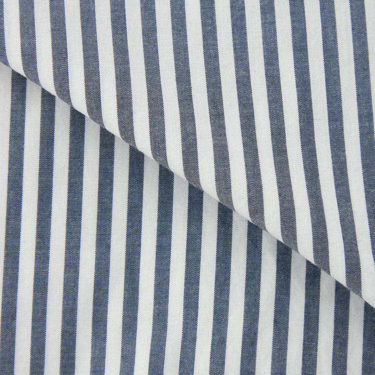 シルバーライン 【RBC】ワイドカラーシャツ/ネイビー＆ホワイト×ストライプ 青濃色