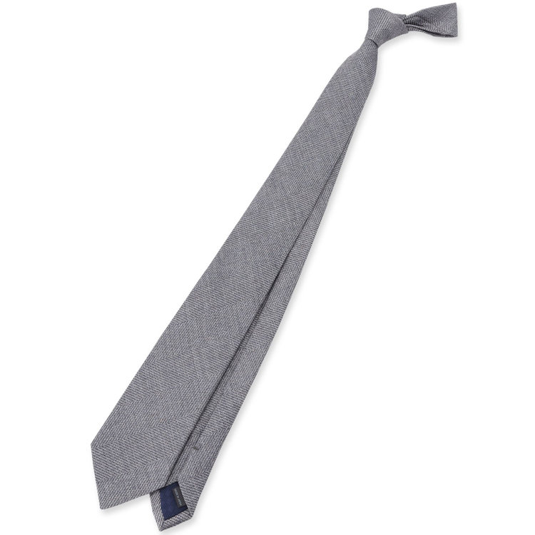 ブラックライン 【BL】コットンシルクリネンソリッド系ネクタイ 7.5cm幅/グレー/ITALIAN FABRICS その他