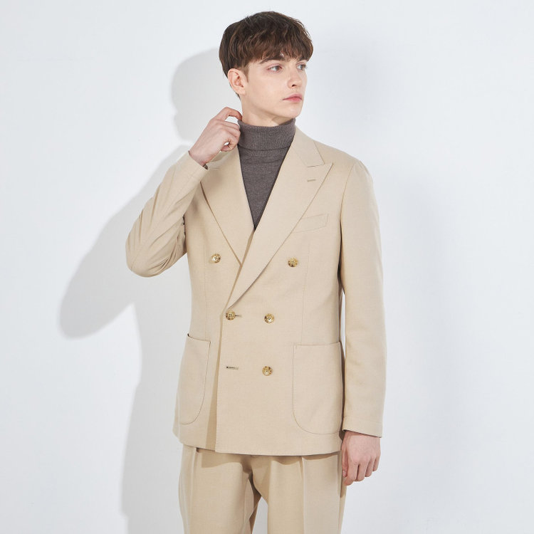 シルバーライン 【RBC】【秋冬】6釦2掛けダブルジャケット/ベージュ/パッチポケット 茶淡色