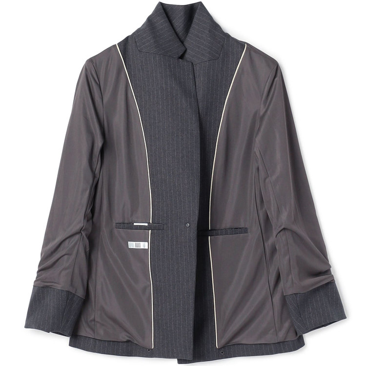 シルバーライン 【SILVER LINE】【年間】1釦シングルパンツスーツ/グレー×ストライプ/ウエストシャーリング/ウォッシャブル/※パンツ裾上げ済仕様 グレー中間