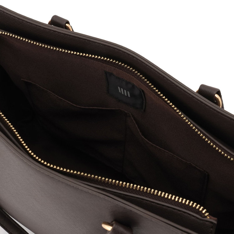 スーツセレクト バッグ/ダークブラウン/フリンジチャーム付 茶濃色