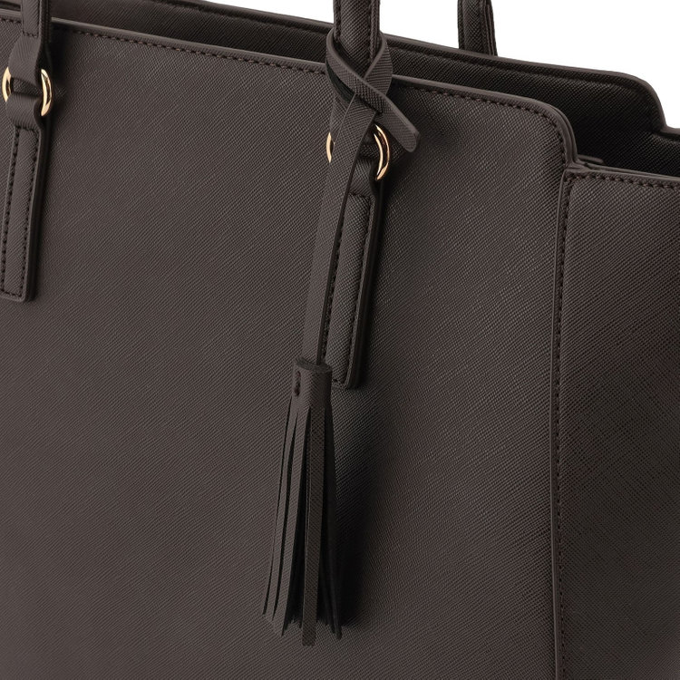 スーツセレクト バッグ/ダークブラウン/フリンジチャーム付 茶濃色