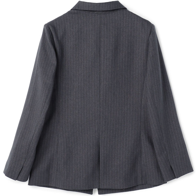 シルバーライン 【SILVER LINE】【年間】1釦シングルパンツスーツ/グレー×ストライプ/ウエストシャーリング/ウォッシャブル/※パンツ裾上げ済仕様 グレー中間