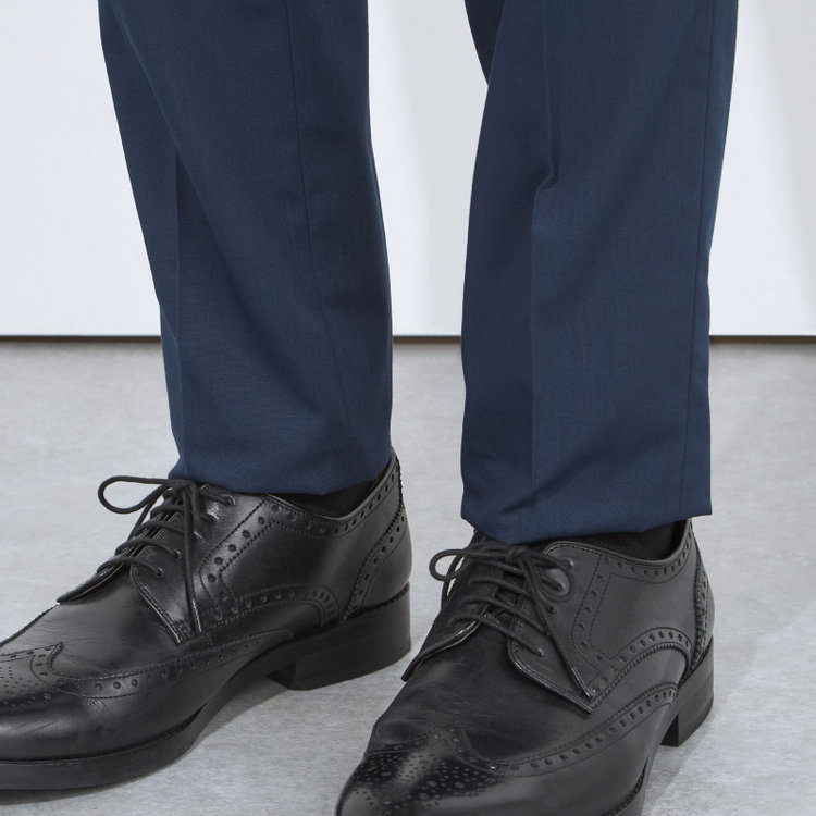 シルバーライン 【CLASSICO TAPERED】【春夏】1タックテーパードパンツ/ネイビー/ウエストムーブ仕様/「氷撃」冷感PRINT/※裾直し必要 紺中間