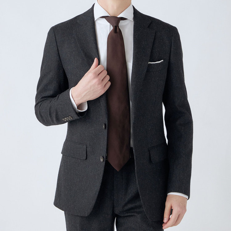 シルバーライン 【CLASSICO TAPERED】【秋冬】2釦シングルスーツ 1タック/グレー/RE:NEWOOL/※裾上げ必要 グレー中間