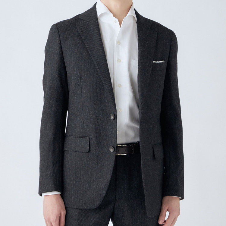 シルバーライン 【CLASSICO TAPERED】【秋冬】2釦シングルスーツ 1タック/グレー/RE:NEWOOL/※裾上げ必要 グレー中間