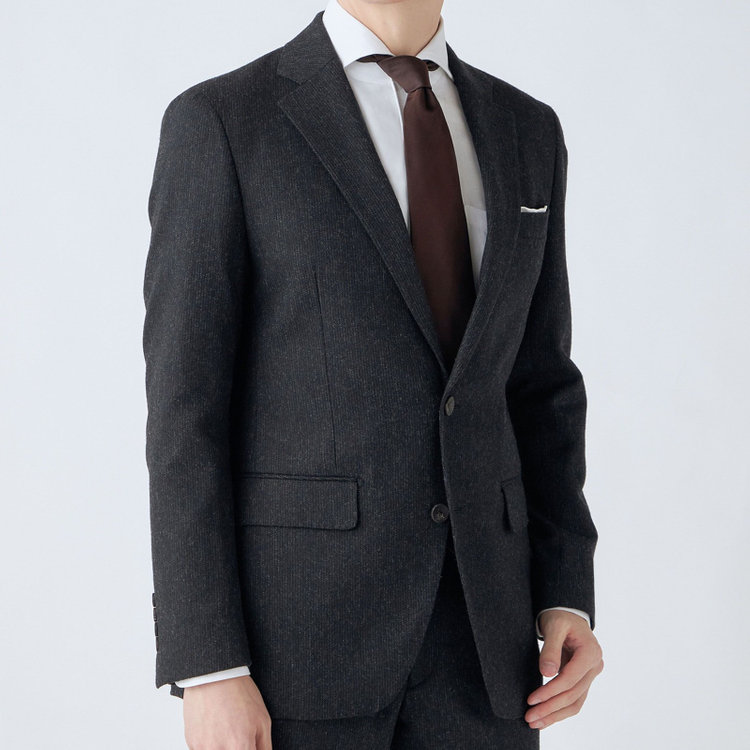 シルバーライン 【CLASSICO TAPERED】【秋冬】2釦シングルスーツ 1タック/グレー/RE:NEWOOL/※裾上げ必要 グレー中間
