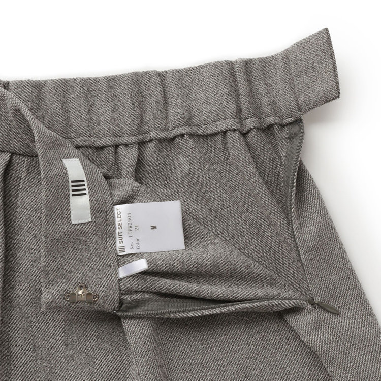 シルバーライン 【SL】【秋冬】ギャザーワイドパンツ/グレー/ウォッシャブル/ウエストシャーリング/※裾上げ済仕様 グレー中間