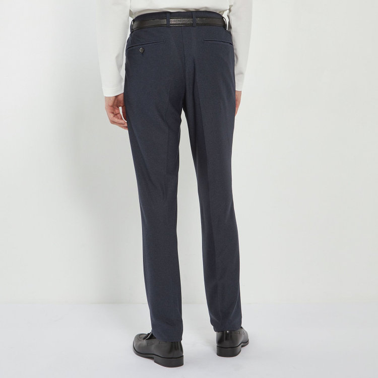 シルバーライン 【CLASSICO TAPERED】【春夏】1タックテーパードパンツ/ネイビー/ウエストシャーリング仕様/4S SUSTAINABILITY&ECOLOGY FABRIC/※裾直し必要 紺濃色