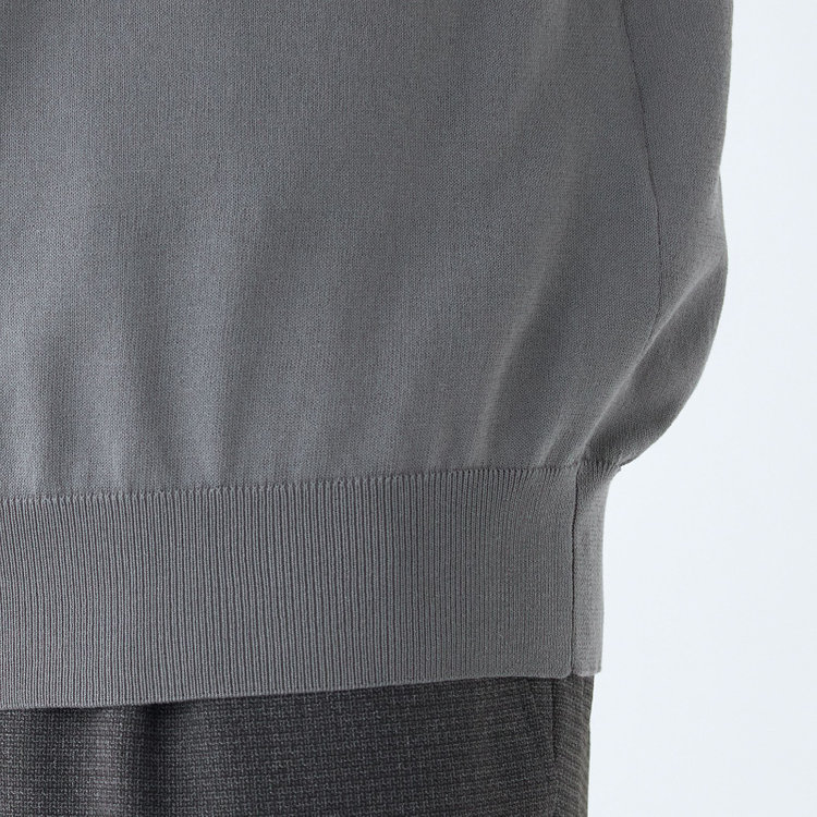 スーツセレクト  【RBC】【春夏】コットンブレンドニットカーディガン/グレー/マシンウォッシャブル グレー中間