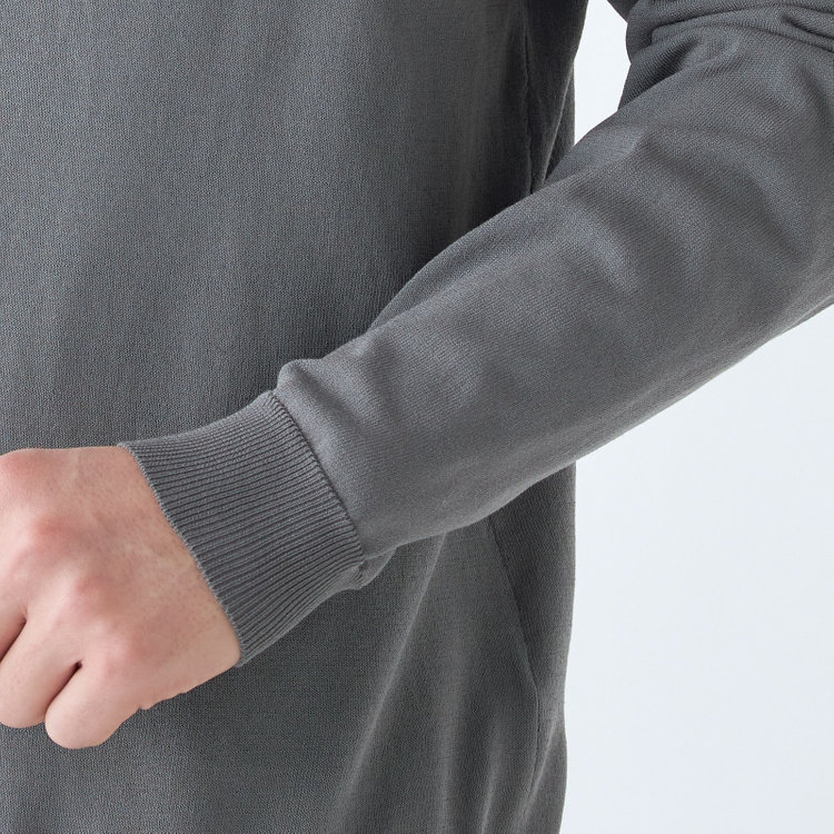 スーツセレクト  【RBC】【春夏】コットンブレンドニットカーディガン/グレー/マシンウォッシャブル グレー中間