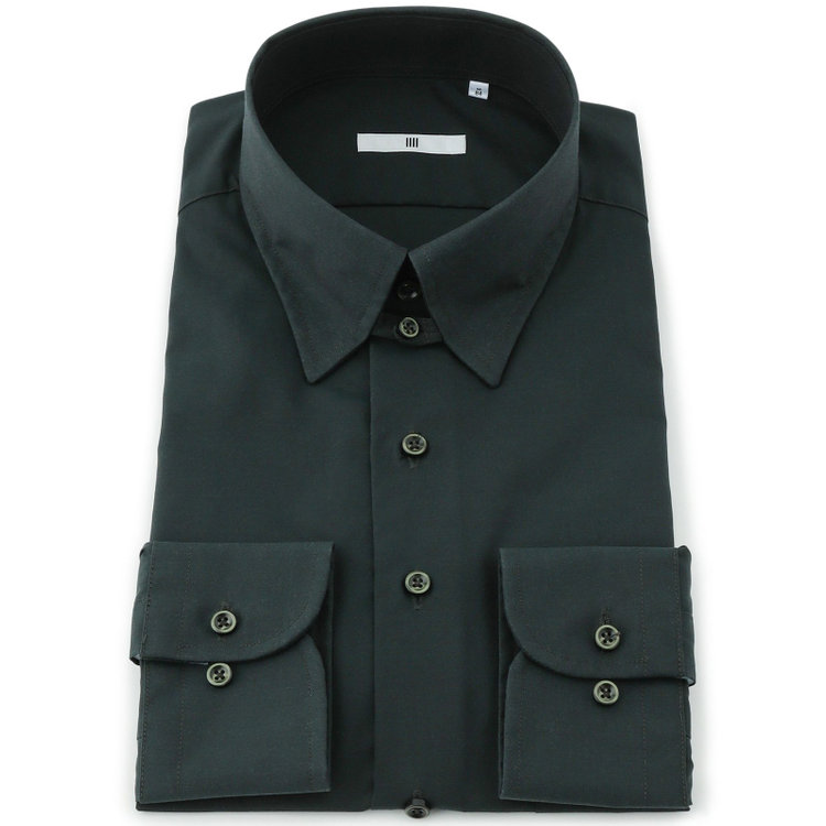 シルバーライン 【発送在庫あり】【SILVER LINE】タブカラーワイシャツ/グリーン 緑中間