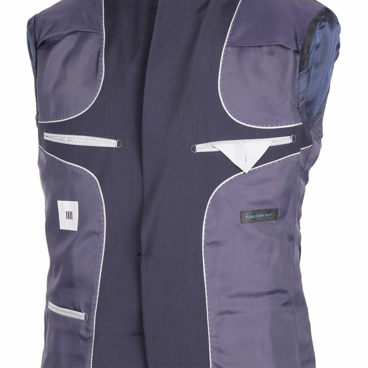 スーツセレクト 【WEB限定/OUTLET】【CLASSICO TAPERED】【春夏】スペアパンツ付き/2釦シングルスーツ 1タック/ネイビー×ストライプ/TUMBLE DRY SUIT ネイビー系(紺)