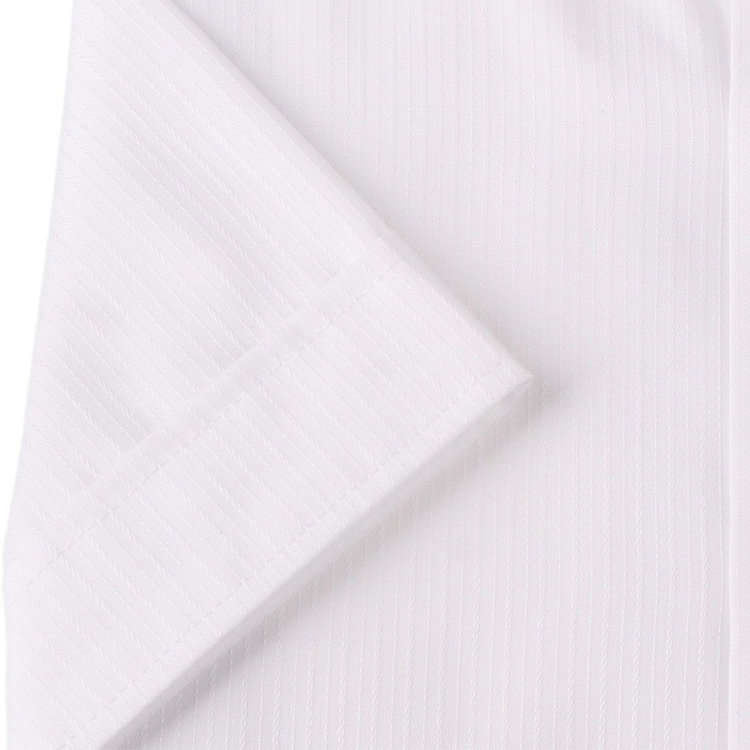 ブラックライン 【発送在庫あり】【BLACK LINE/半袖】【形態安定】ボタンダウンドレスワイシャツ/ホワイト×ドビーストライプ ホワイト系(白)