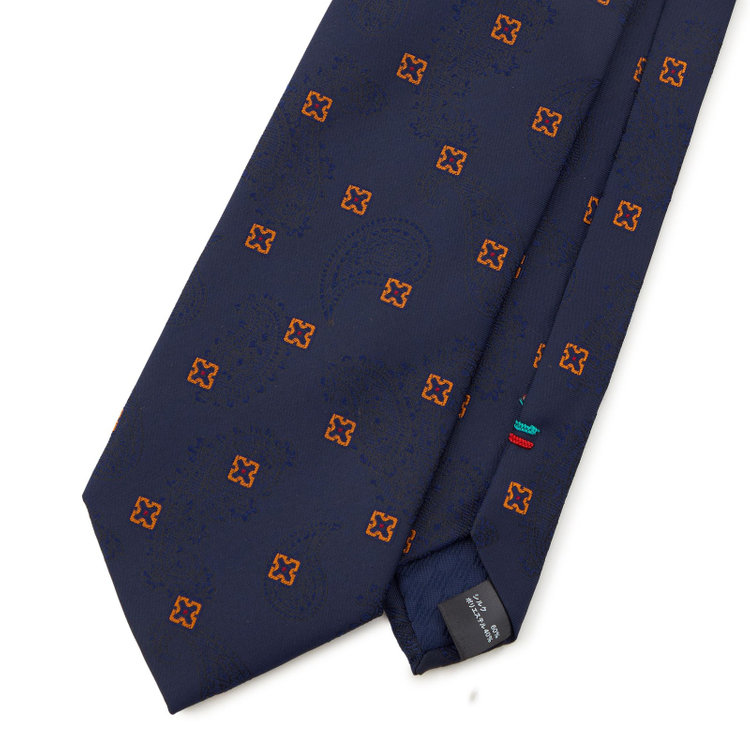 シルバーライン 【SILVER LINE】シルクブレンドペイズリーネクタイ 8.5cm幅/ネイビー その他