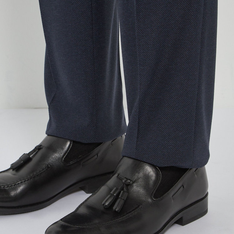 シルバーライン 【CLASSICO TAPERED】【春夏】1タックテーパードパンツ/ネイビー/ウエストシャーリング仕様/4S SUSTAINABILITY&ECOLOGY FABRIC/※裾直し必要 紺濃色