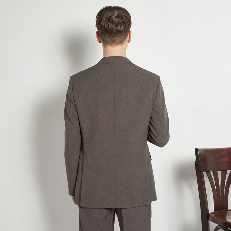 シルバーライン 【RBC】【春夏】3釦段返りシングルスーツ 2タック/ブラウングレー/ドローコード&ウエストシャーリング/※パンツ裾上げ済仕様 グレー中間
