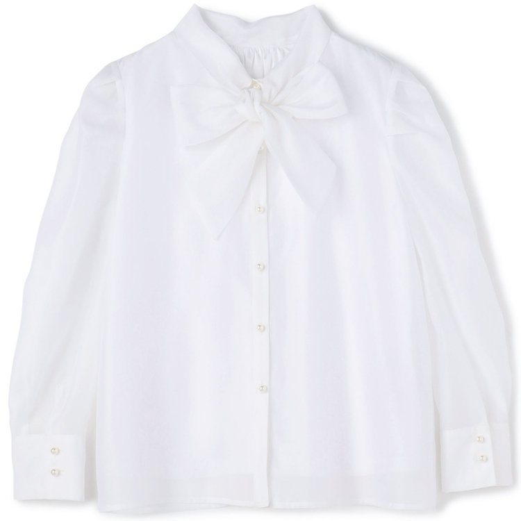 スーツセレクト 【Lady Like BLOUSE】【長袖】ボウタイブラウス/ホワイト 白